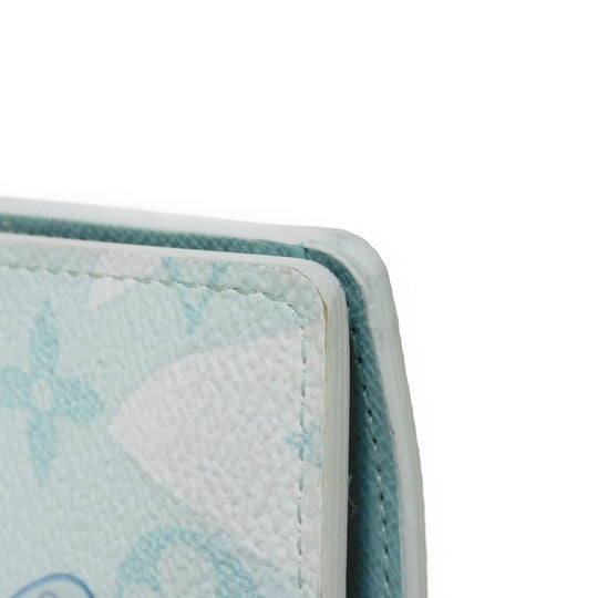 LOUIS VUITTON Long Wallet Purse M82306 Monogram Aqua Garden Canvas Crystal blue monogram aqua garden Portefeuille Braza