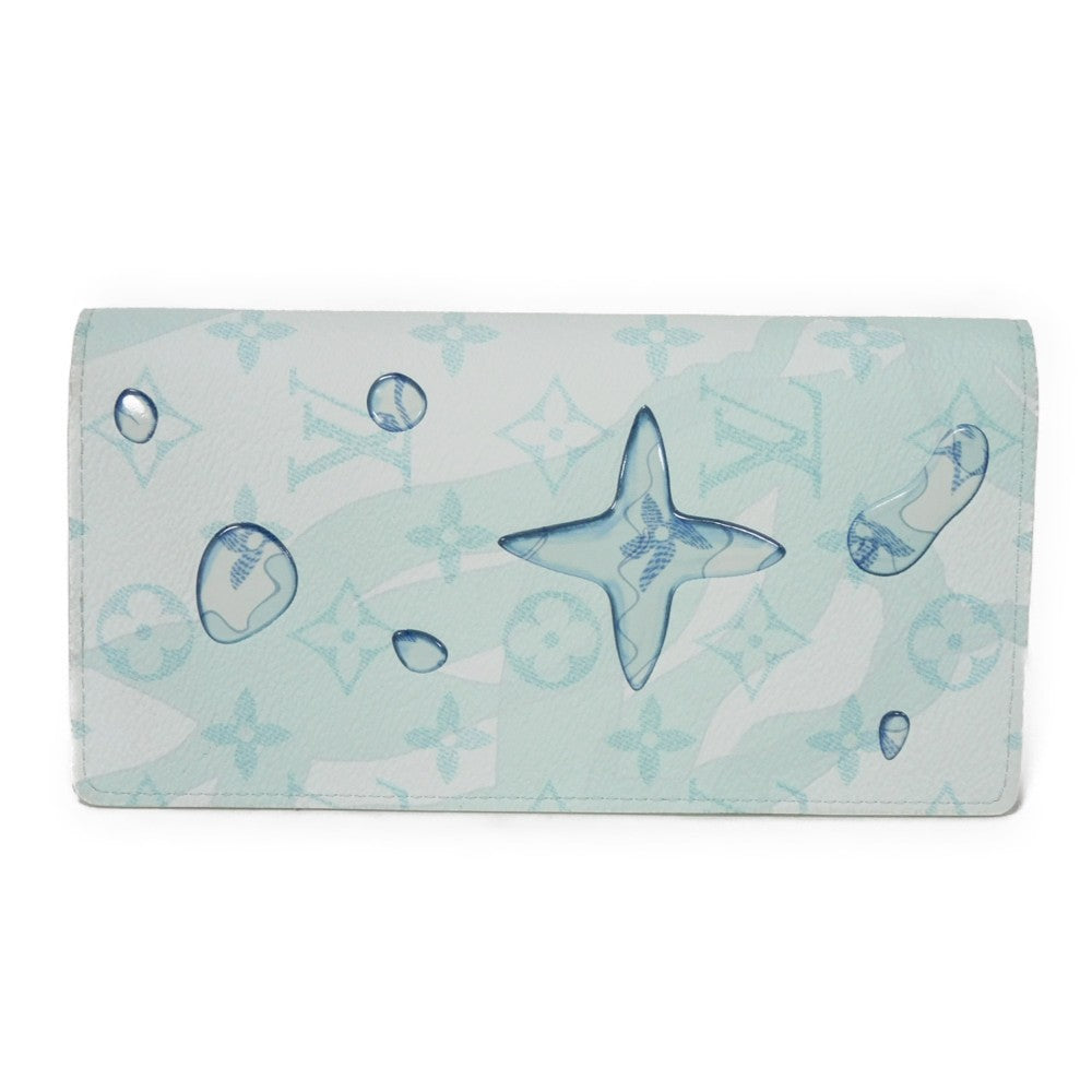 LOUIS VUITTON Long Wallet Purse M82306 Monogram Aqua Garden Canvas Crystal blue monogram aqua garden Portefeuille Braza