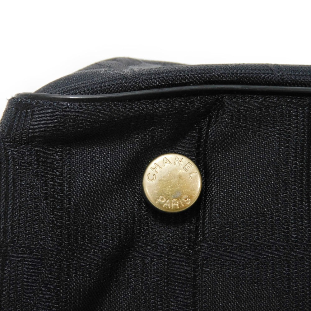 CHANEL Tote Bag A20457 Nylon jacquard x calfskin black COCO Mark New Travel Line Tote PM