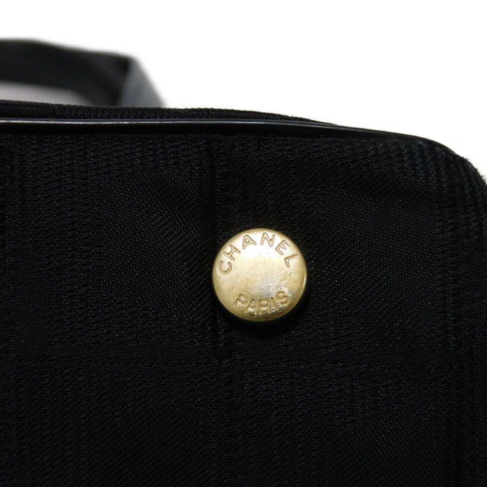 CHANEL Tote Bag A20457 Nylon jacquard x calfskin black COCO Mark New Travel Line Tote PM
