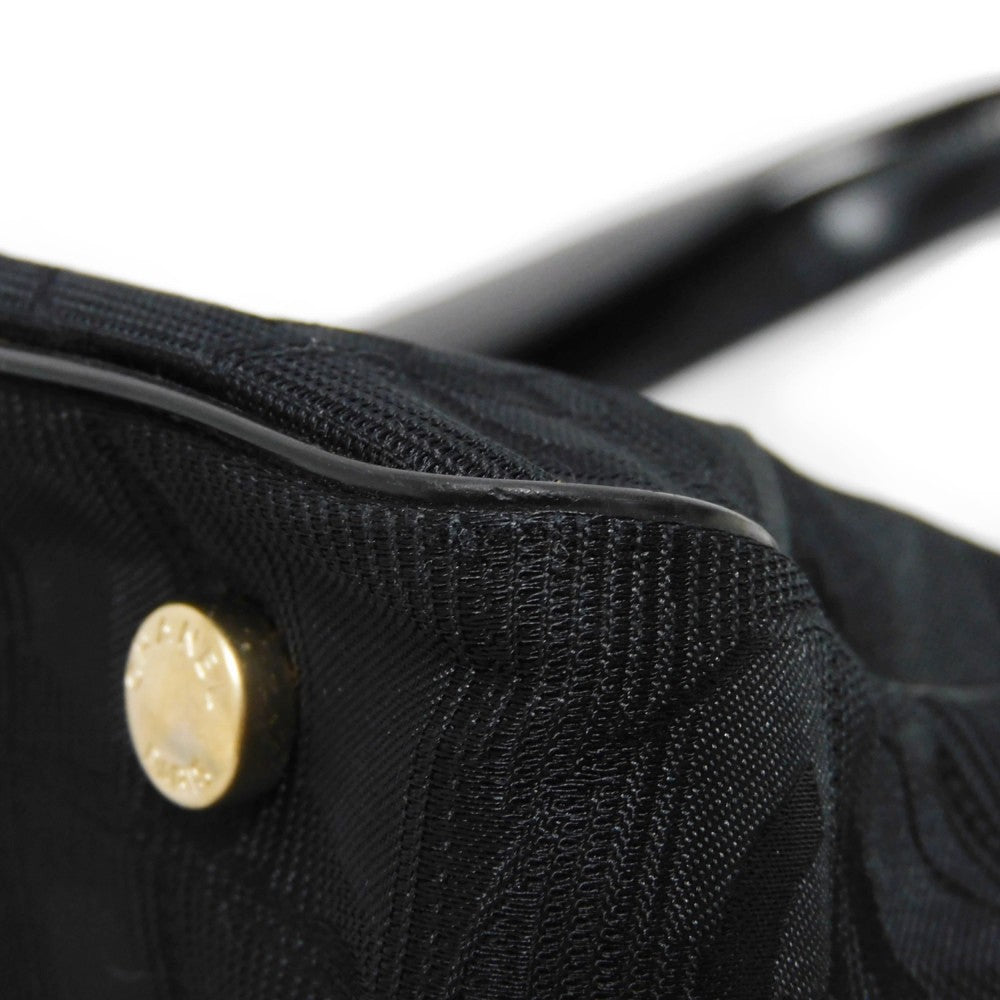 CHANEL Tote Bag A20457 Nylon jacquard x calfskin black COCO Mark New Travel Line Tote PM