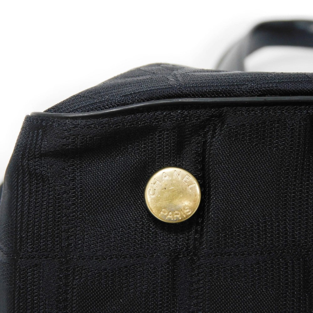 CHANEL Tote Bag A20457 Nylon jacquard x calfskin black COCO Mark New Travel Line Tote PM