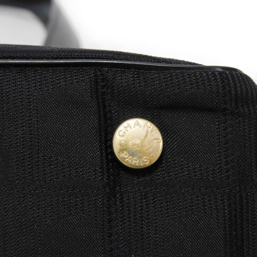 CHANEL Tote Bag A20457 Nylon jacquard x calfskin black COCO Mark New Travel Line Tote PM