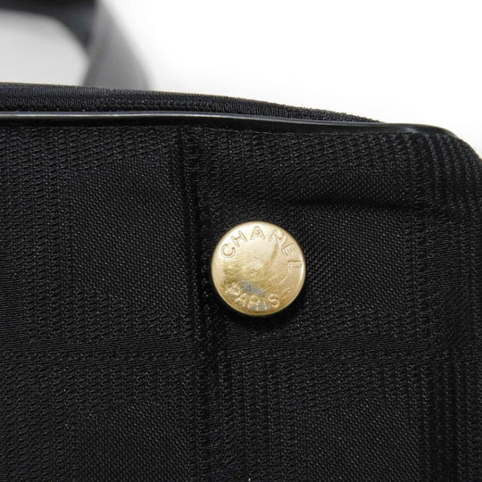 CHANEL Tote Bag A20457 Nylon jacquard x calfskin black COCO Mark New Travel Line Tote PM