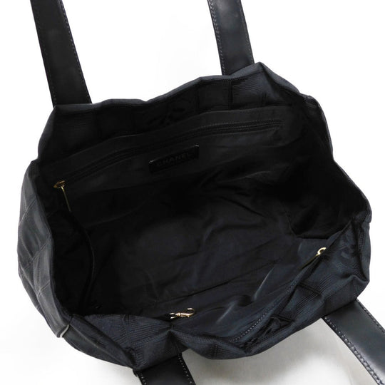 CHANEL Tote Bag A20457 Nylon jacquard x calfskin black COCO Mark New Travel Line Tote PM