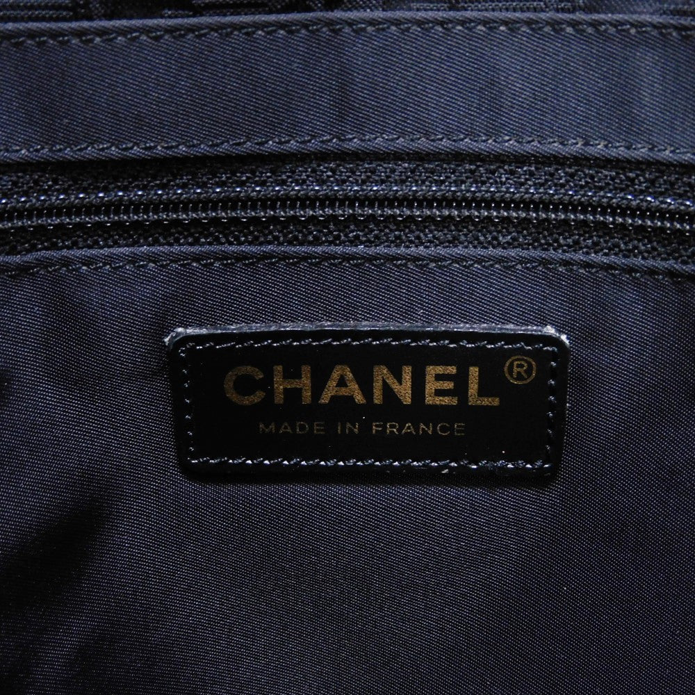 CHANEL Tote Bag A20457 Nylon jacquard x calfskin black COCO Mark New Travel Line Tote PM