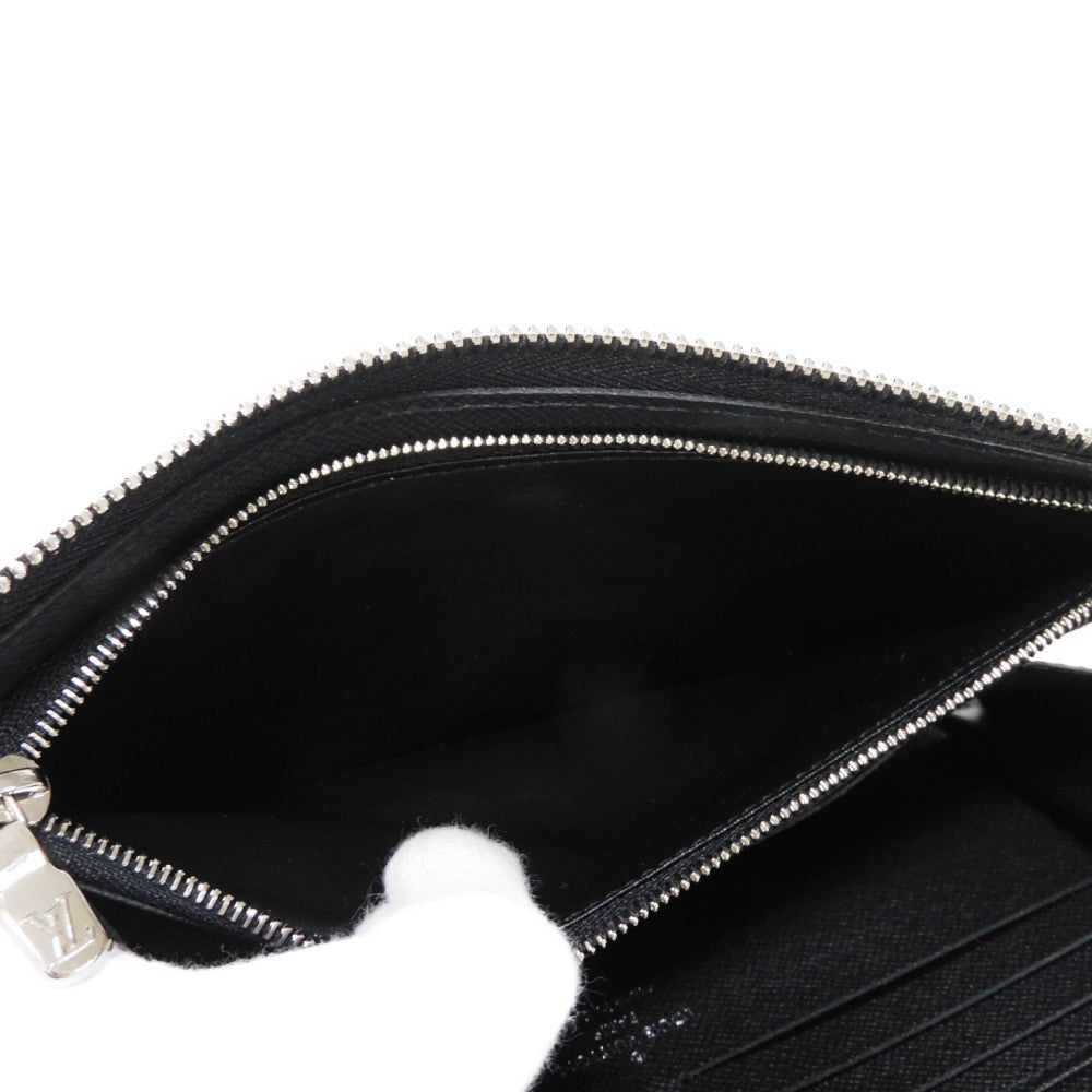 LOUIS VUITTON Long Wallet Purse N60379 Damier Graphite canvas x cowhide leather Noir Damier Graphite Zippy dragonne