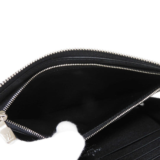 LOUIS VUITTON Long Wallet Purse N60379 Damier Graphite canvas x cowhide leather Noir Damier Graphite Zippy dragonne