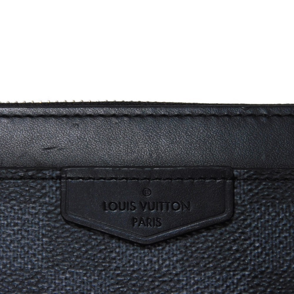 LOUIS VUITTON Long Wallet Purse N60379 Damier Graphite canvas x cowhide leather Noir Damier Graphite Zippy dragonne