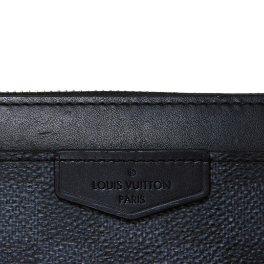 LOUIS VUITTON Long Wallet Purse N60379 Damier Graphite canvas x cowhide leather Noir Damier Graphite Zippy dragonne
