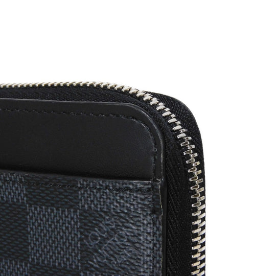 LOUIS VUITTON Long Wallet Purse N60379 Damier Graphite canvas x cowhide leather Noir Damier Graphite Zippy dragonne