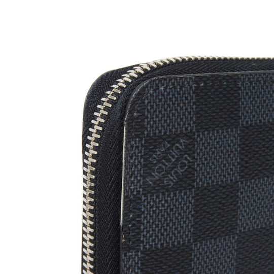 LOUIS VUITTON Long Wallet Purse N60379 Damier Graphite canvas x cowhide leather Noir Damier Graphite Zippy dragonne