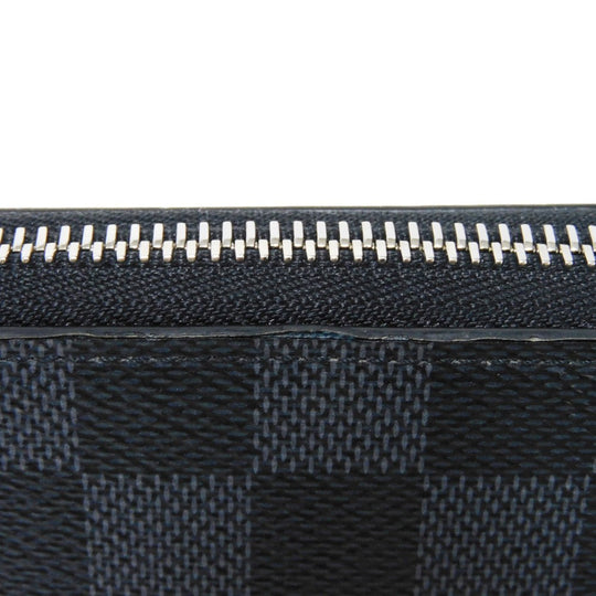 LOUIS VUITTON Long Wallet Purse N60379 Damier Graphite canvas x cowhide leather Noir Damier Graphite Zippy dragonne