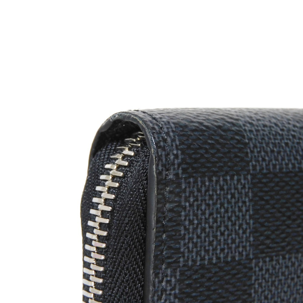LOUIS VUITTON Long Wallet Purse N60379 Damier Graphite canvas x cowhide leather Noir Damier Graphite Zippy dragonne