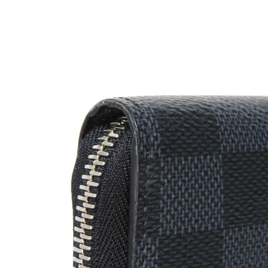 LOUIS VUITTON Long Wallet Purse N60379 Damier Graphite canvas x cowhide leather Noir Damier Graphite Zippy dragonne