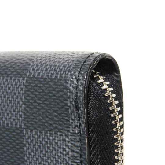 LOUIS VUITTON Long Wallet Purse N60379 Damier Graphite canvas x cowhide leather Noir Damier Graphite Zippy dragonne
