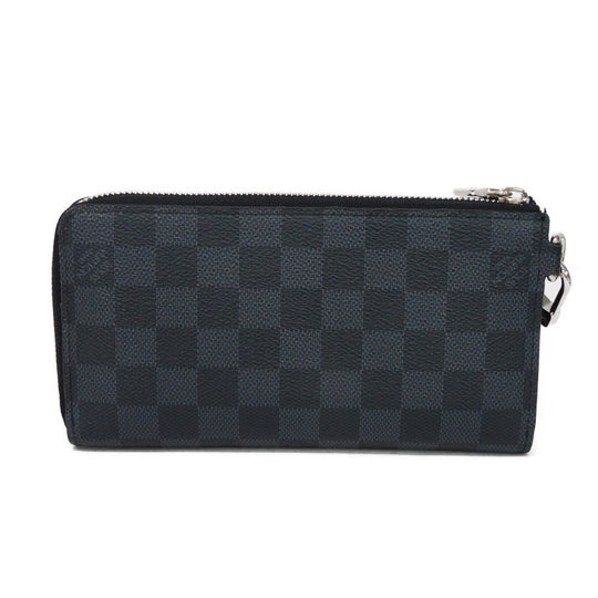 LOUIS VUITTON Long Wallet Purse N60379 Damier Graphite canvas x cowhide leather Noir Damier Graphite Zippy dragonne