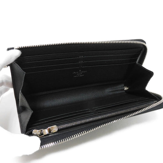 LOUIS VUITTON Long Wallet Purse N60379 Damier Graphite canvas x cowhide leather Noir Damier Graphite Zippy dragonne