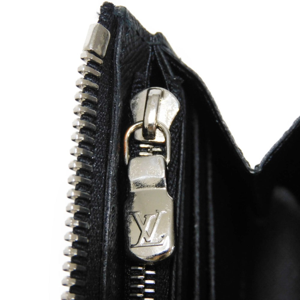 LOUIS VUITTON Long Wallet Purse N60379 Damier Graphite canvas x cowhide leather Noir Damier Graphite Zippy dragonne
