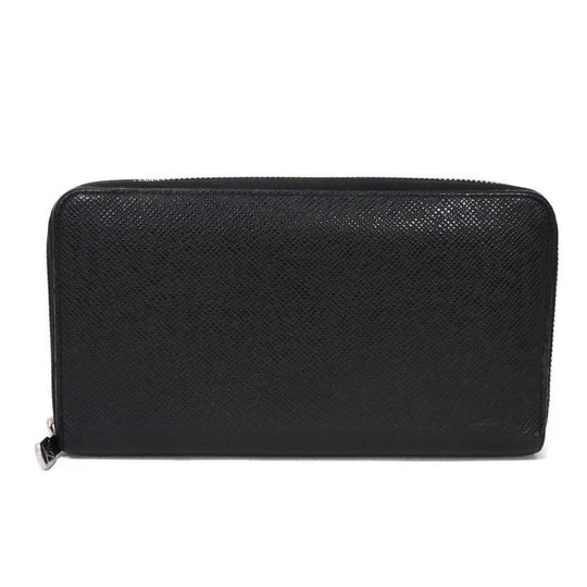LOUIS VUITTON Long Wallet Purse M30056 Taiga leather (stamped) Noir Taiga Zippy Organizer NM