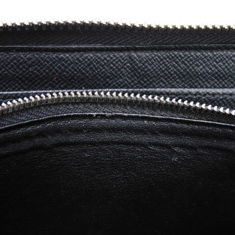 LOUIS VUITTON Long Wallet Purse M30056 Taiga leather (stamped) Noir Taiga Zippy Organizer NM