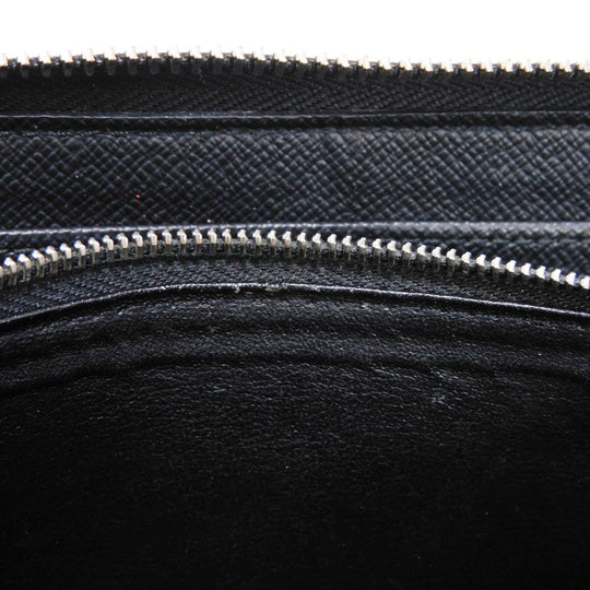 LOUIS VUITTON Long Wallet Purse M30056 Taiga leather (stamped) Noir Taiga Zippy Organizer NM
