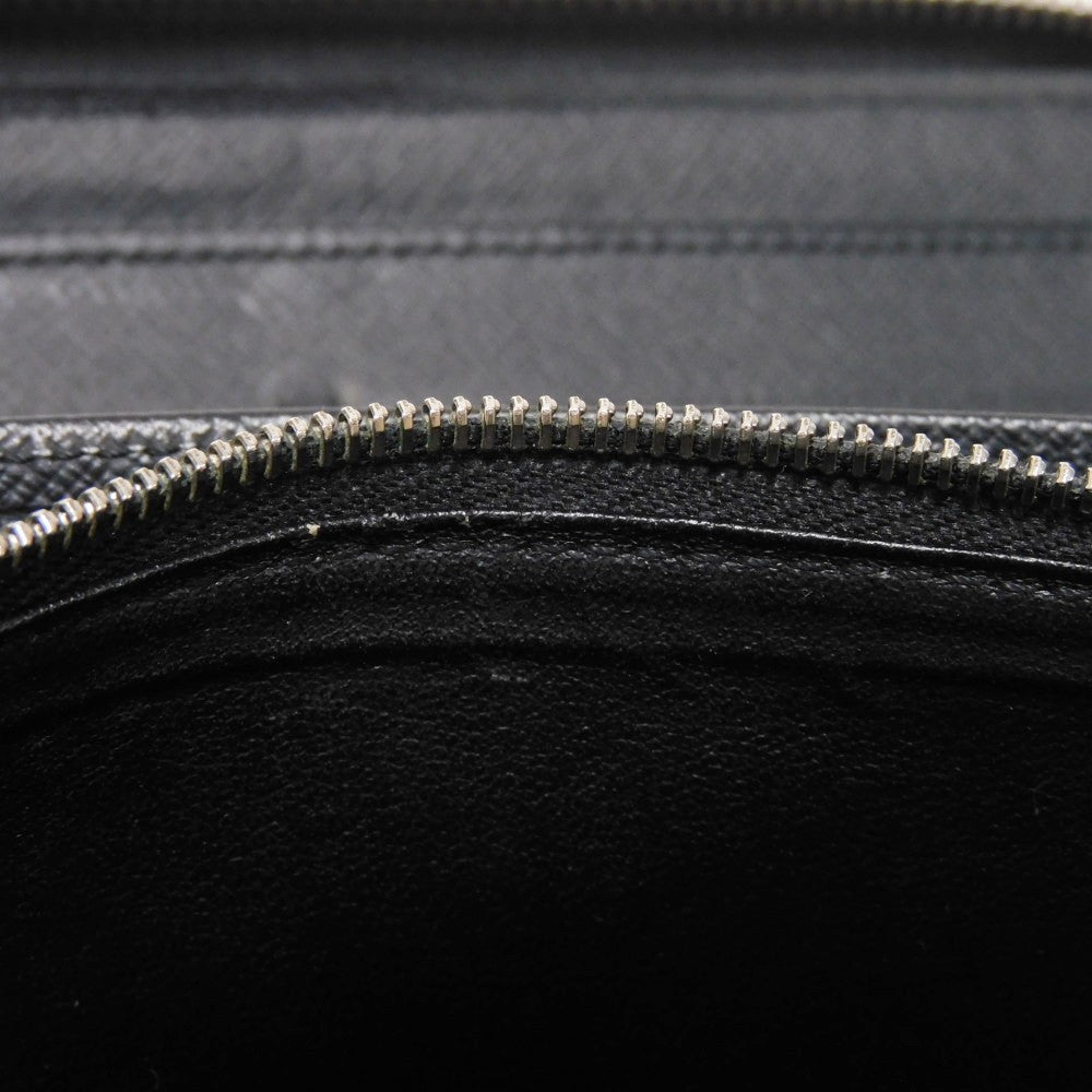 LOUIS VUITTON Long Wallet Purse M30056 Taiga leather (stamped) Noir Taiga Zippy Organizer NM