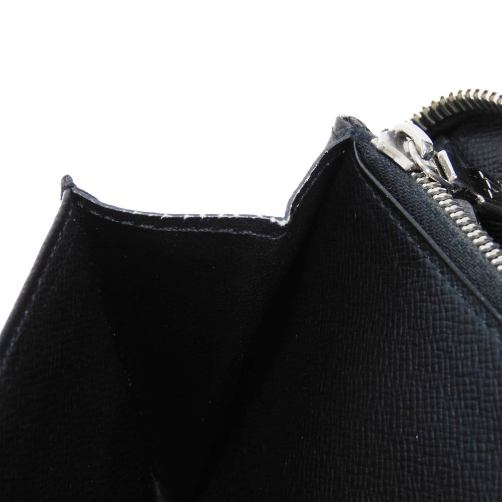 LOUIS VUITTON Long Wallet Purse M30056 Taiga leather (stamped) Noir Taiga Zippy Organizer NM