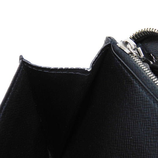 LOUIS VUITTON Long Wallet Purse M30056 Taiga leather (stamped) Noir Taiga Zippy Organizer NM