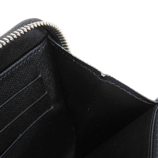 LOUIS VUITTON Long Wallet Purse M30056 Taiga leather (stamped) Noir Taiga Zippy Organizer NM
