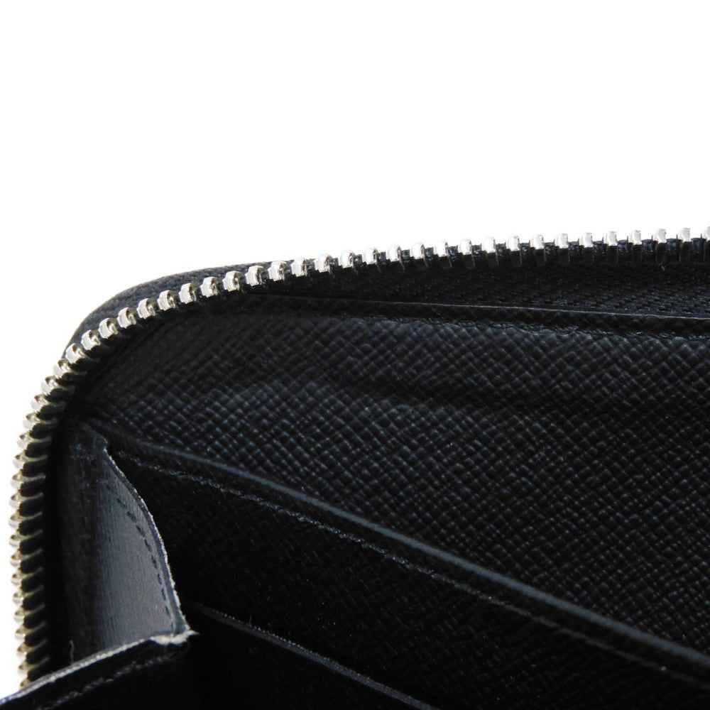 LOUIS VUITTON Long Wallet Purse M30056 Taiga leather (stamped) Noir Taiga Zippy Organizer NM