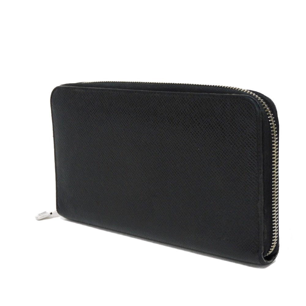 LOUIS VUITTON Long Wallet Purse M30056 Taiga leather (stamped) Noir Taiga Zippy Organizer NM
