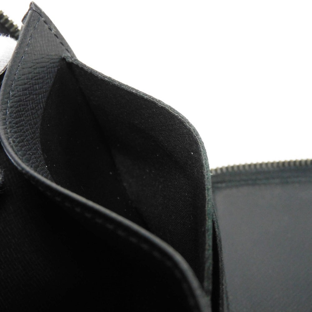 LOUIS VUITTON Long Wallet Purse M30056 Taiga leather (stamped) Noir Taiga Zippy Organizer NM
