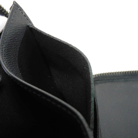 LOUIS VUITTON Long Wallet Purse M30056 Taiga leather (stamped) Noir Taiga Zippy Organizer NM