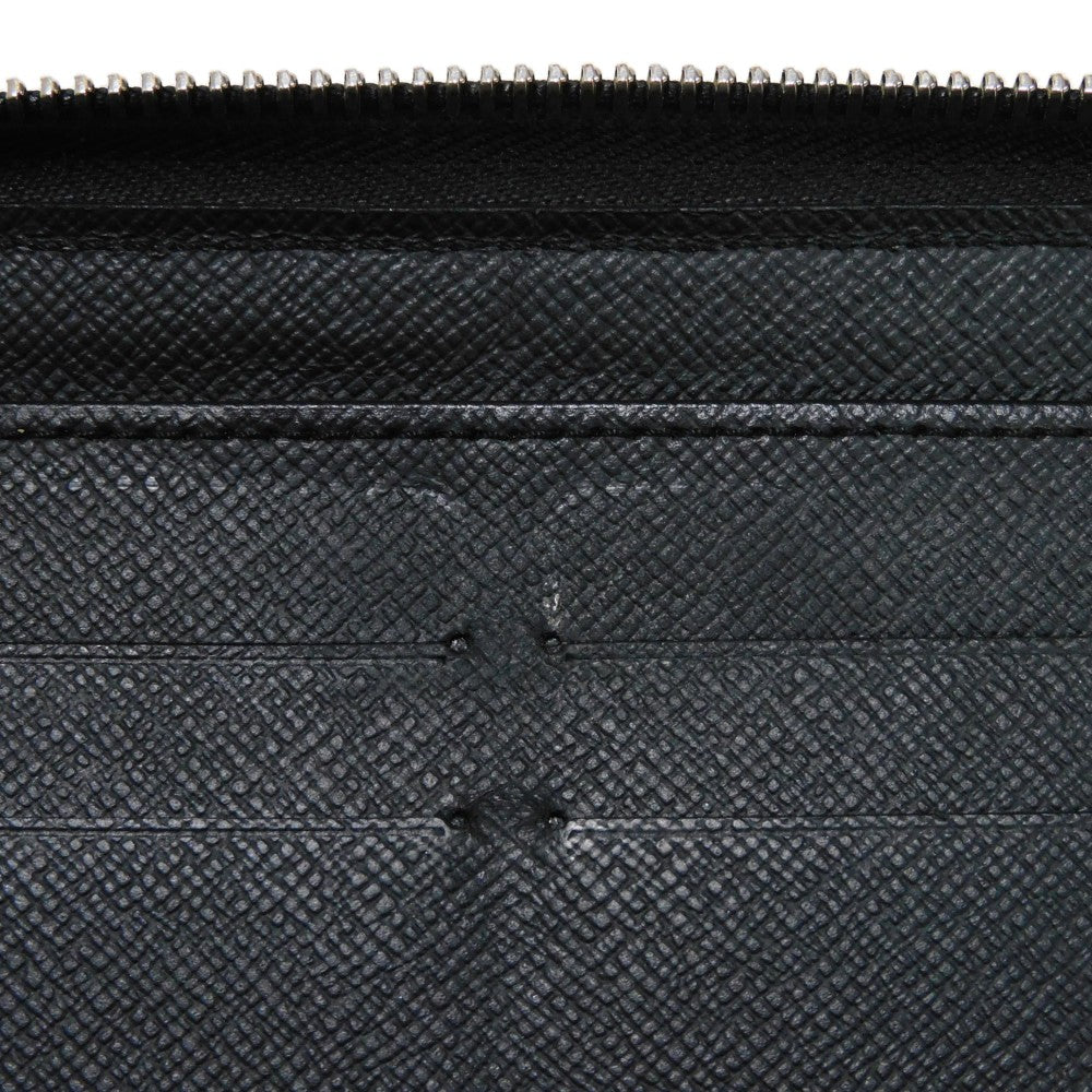 LOUIS VUITTON Long Wallet Purse M30056 Taiga leather (stamped) Noir Taiga Zippy Organizer NM