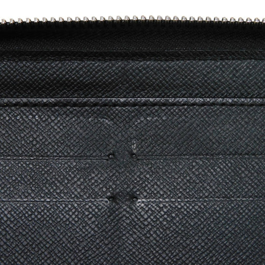 LOUIS VUITTON Long Wallet Purse M30056 Taiga leather (stamped) Noir Taiga Zippy Organizer NM