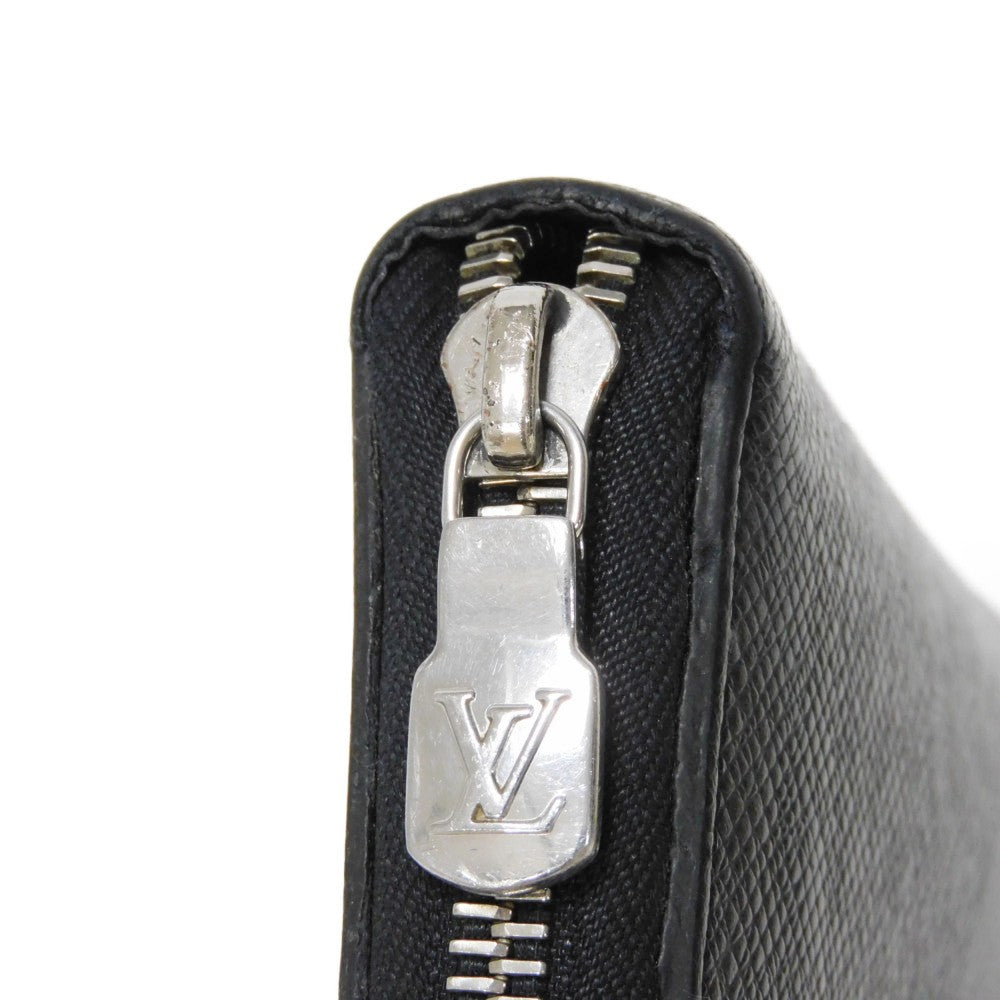 LOUIS VUITTON Long Wallet Purse M30056 Taiga leather (stamped) Noir Taiga Zippy Organizer NM