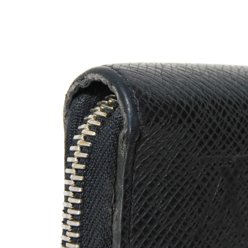 LOUIS VUITTON Long Wallet Purse M30056 Taiga leather (stamped) Noir Taiga Zippy Organizer NM