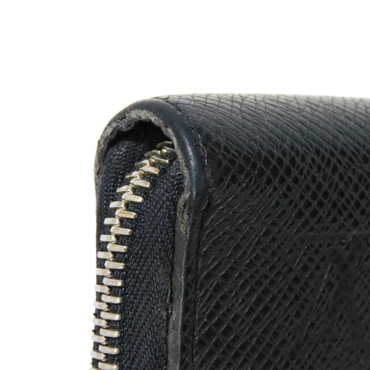 LOUIS VUITTON Long Wallet Purse M30056 Taiga leather (stamped) Noir Taiga Zippy Organizer NM