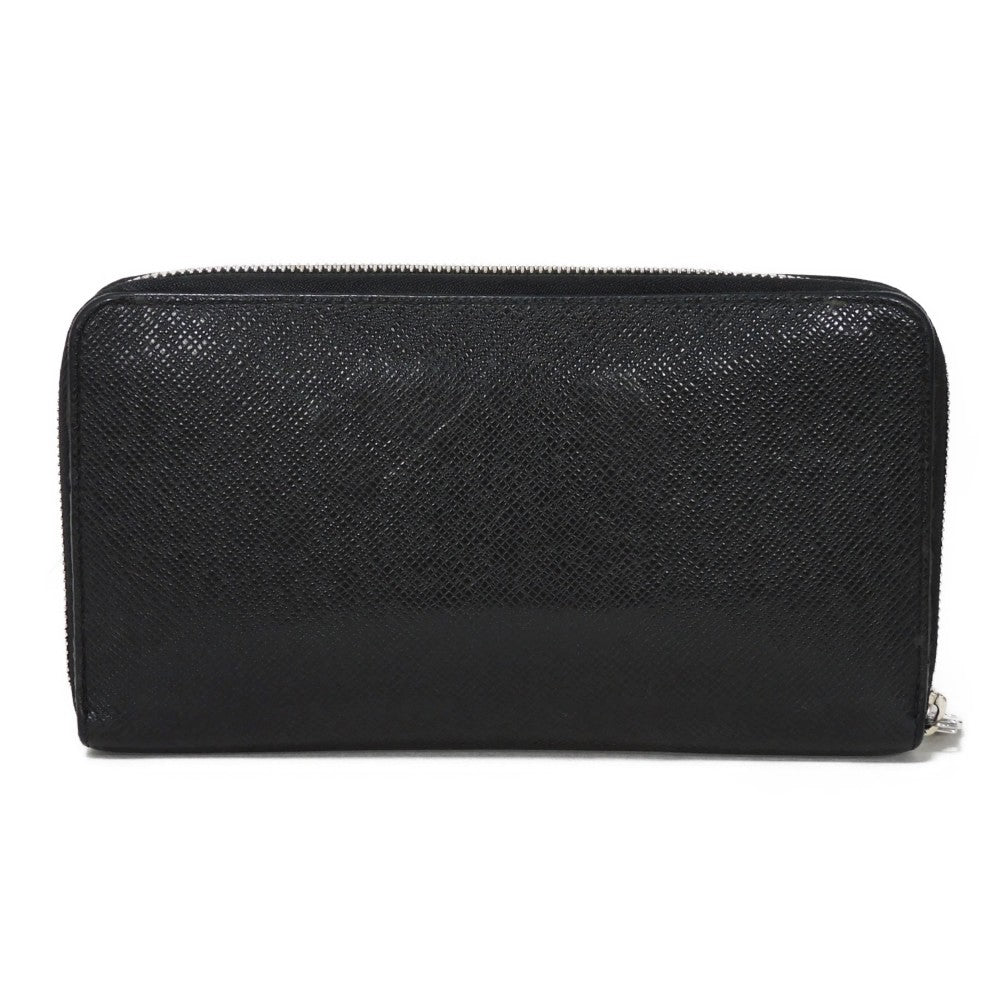 LOUIS VUITTON Long Wallet Purse M30056 Taiga leather (stamped) Noir Taiga Zippy Organizer NM