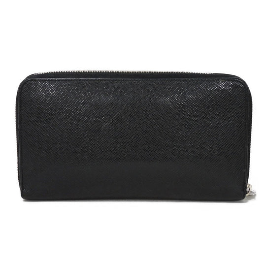 LOUIS VUITTON Long Wallet Purse M30056 Taiga leather (stamped) Noir Taiga Zippy Organizer NM