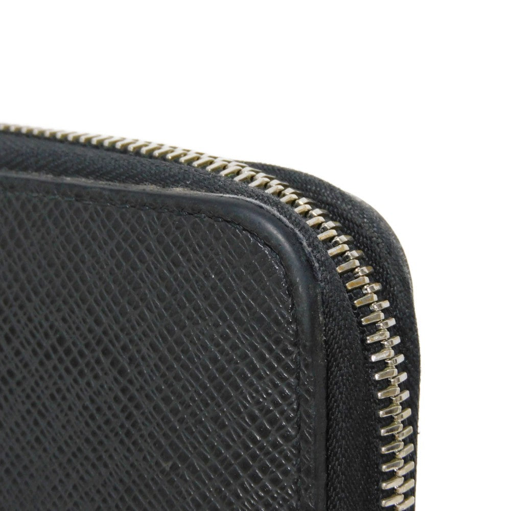 LOUIS VUITTON Long Wallet Purse M30056 Taiga leather (stamped) Noir Taiga Zippy Organizer NM