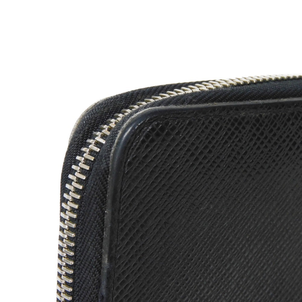 LOUIS VUITTON Long Wallet Purse M30056 Taiga leather (stamped) Noir Taiga Zippy Organizer NM