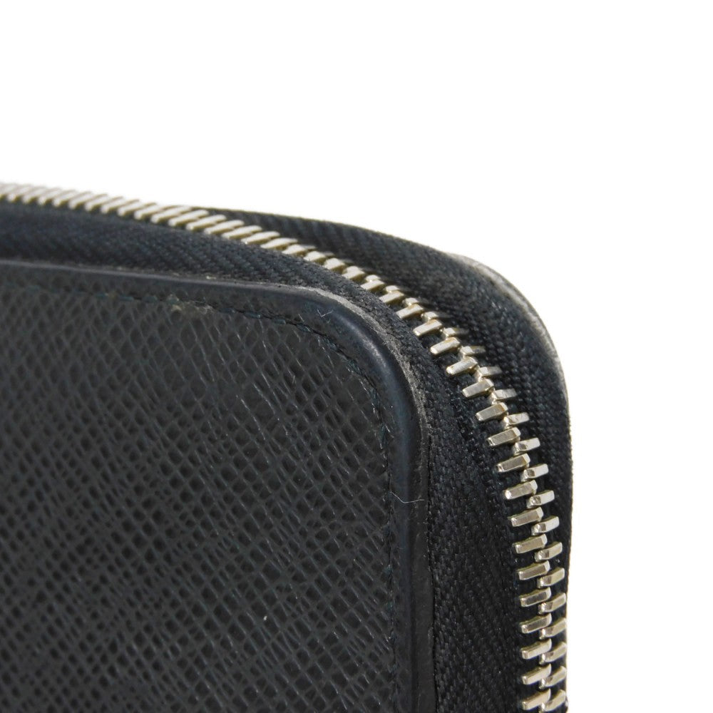 LOUIS VUITTON Long Wallet Purse M30056 Taiga leather (stamped) Noir Taiga Zippy Organizer NM