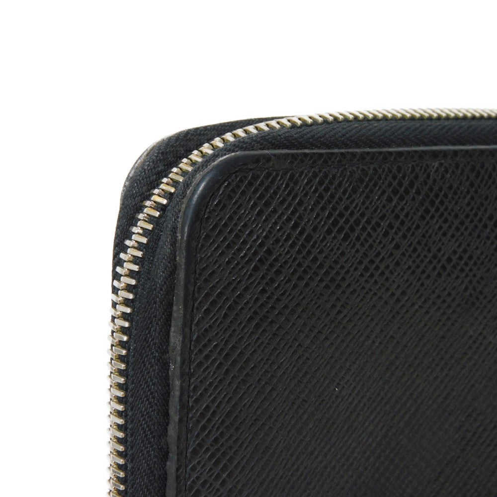 LOUIS VUITTON Long Wallet Purse M30056 Taiga leather (stamped) Noir Taiga Zippy Organizer NM