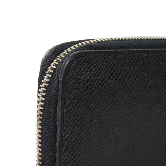 LOUIS VUITTON Long Wallet Purse M30056 Taiga leather (stamped) Noir Taiga Zippy Organizer NM