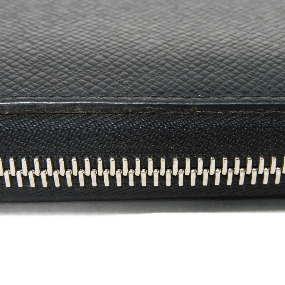 LOUIS VUITTON Long Wallet Purse M30056 Taiga leather (stamped) Noir Taiga Zippy Organizer NM