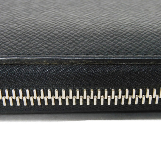 LOUIS VUITTON Long Wallet Purse M30056 Taiga leather (stamped) Noir Taiga Zippy Organizer NM