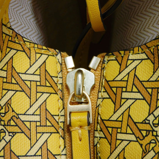 Tory Burch Tote Bag 147748 Coating canvas Sunset Glow Double T Small Basket Weave Tote