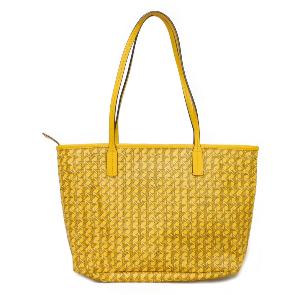Tory Burch Tote Bag 147748 Coating canvas Sunset Glow Double T Small Basket Weave Tote